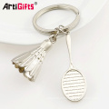 Chine fabrication promotion plaque métallique mini tennis ball keychain